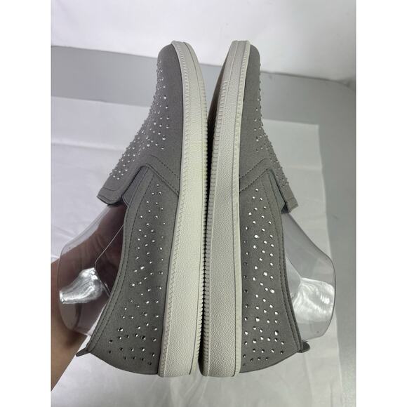 Skechers Womens 11 Wide Fit Slip On Air Cooled Memory Foam Shoes Rhinestones - Picture 5 of 10